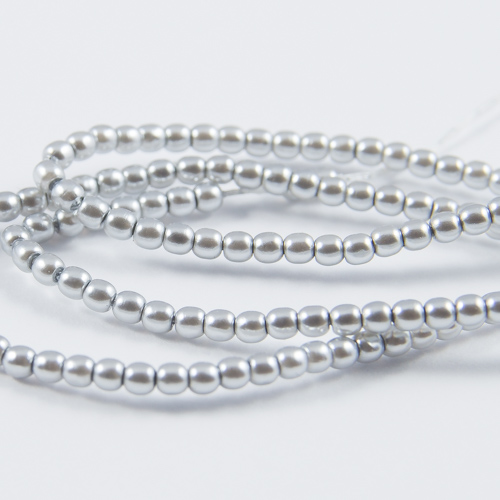 PR02. Perles rondes argent nacré 2mm