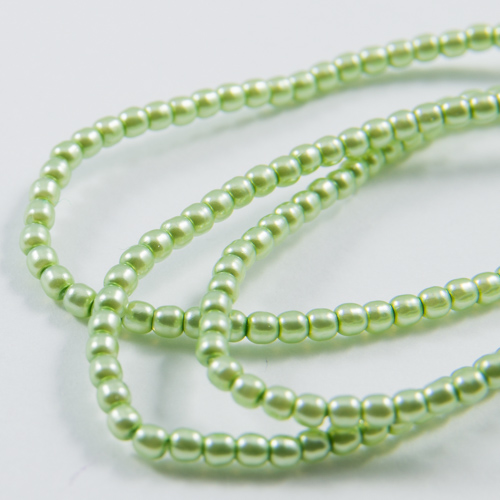 PR42. Perles rondes vert menthe 2mm